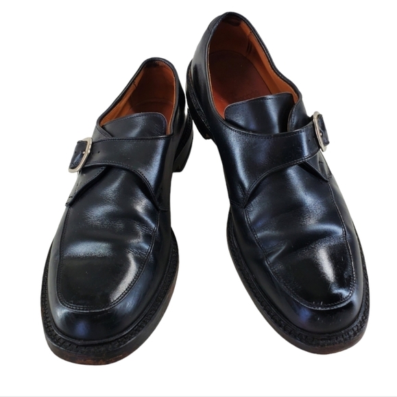 Allen Edmonds Halsted Monk Strap Dress Shoes Mens 10.5 D Medium Black Leather - Picture 11 of 12